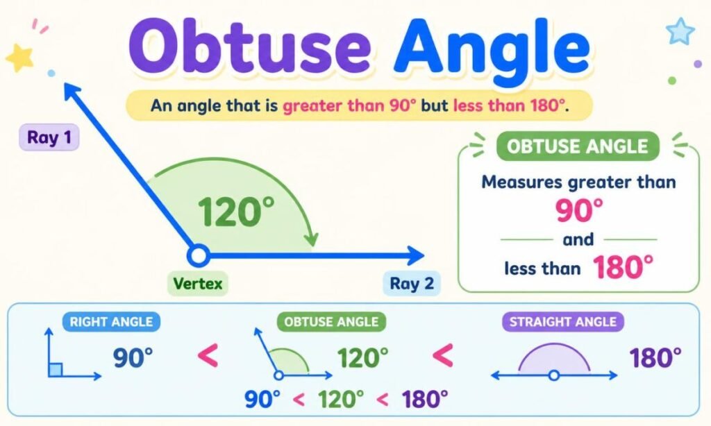 Diagram showing a 120-degree obtuse angle