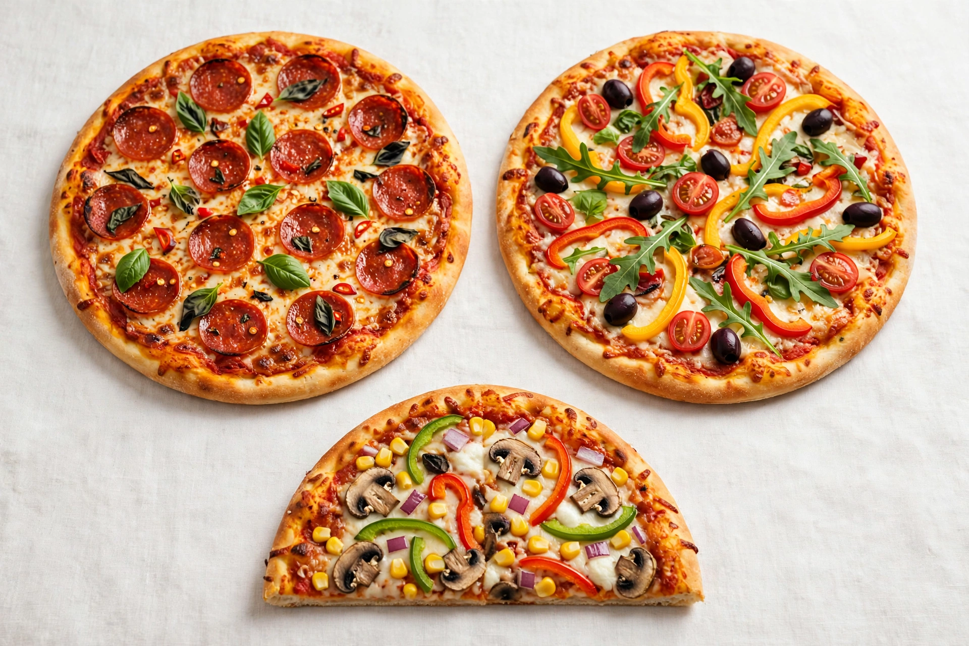 Two full pizza circles and one half pizza showing the mixed number 2 1/2